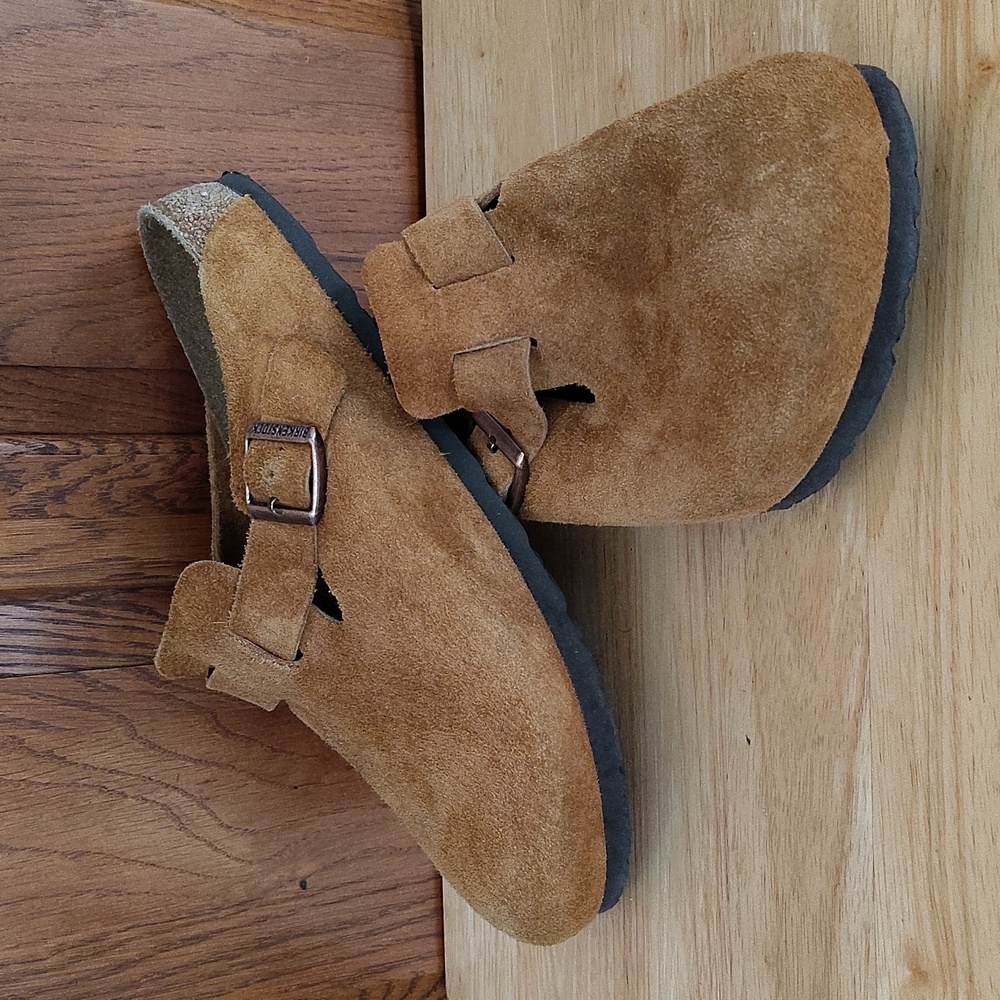 Birkenstock Boston Suede Loafers - Mink Tan/Brown - Regular Width